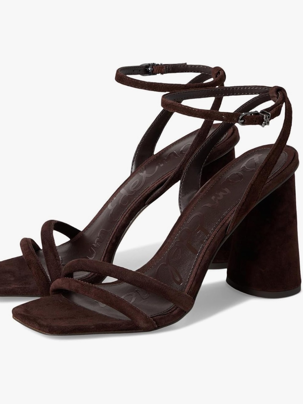 Sam Edelman Kia , chocolate suede Slingback Block Heel Sandals